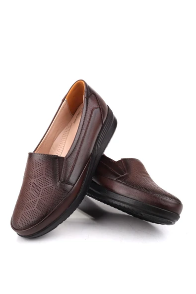 Papuç Sepeti 4112 Kadın Ortopedik Kauçuk Taban Deri Ayakkabı - Resim 6