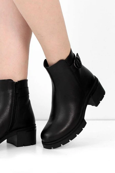 Castle Black 27362-1 Termo Taban 5,5 cm Topuklu Hakiki Deri Günlük Kadın Bot - Resim 2