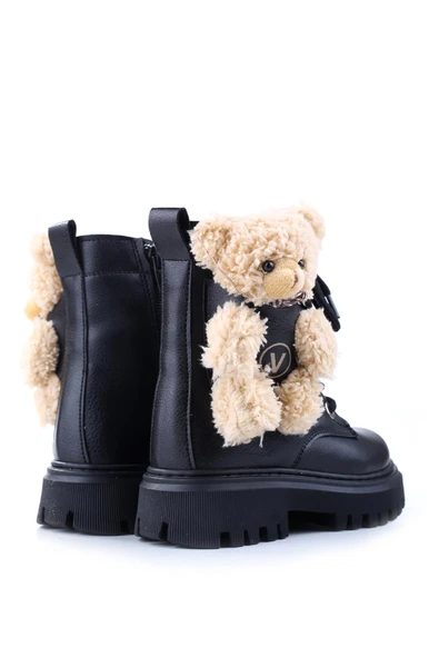 Papuç Sepeti 4182 Ayıcıklı Fermuarlı Kaymaz Taban Kız Çocuk Bot - Resim 9