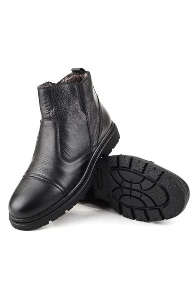 Papuç Sepeti 428 Erkek Hakiki Deri Klasik Kürklü Bot - Resim 7