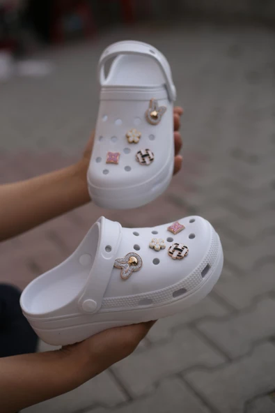 Papuç Sepeti Taşlı Kalın Taban Kadın Havuz/Plaj/Bahçe Terlik Sandalet - Resim 3