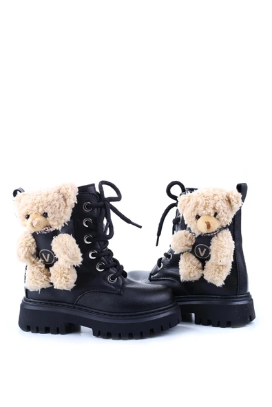 Papuç Sepeti 4182 Ayıcıklı Fermuarlı Kaymaz Taban Kız Çocuk Bot - Resim 7