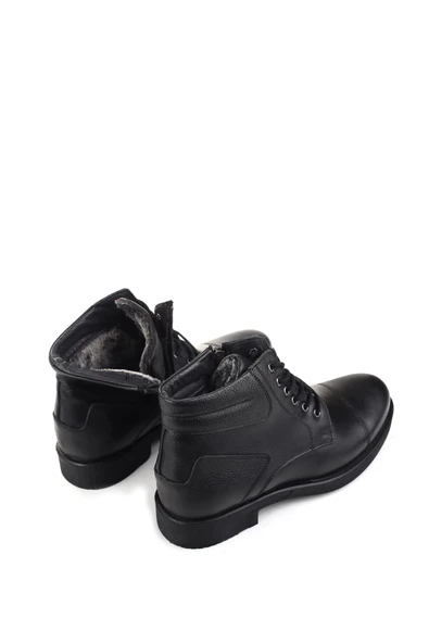 Nevzat Öge 01002 Erkek Hakiki Deri Kürklü Bağcıklı & Fermuarlı Bot - Resim 4