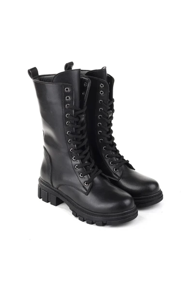 Papuç Sepeti Fermuarlı 4 cm Topuklu Termo Taban Kadın Postal Bot - Resim 2