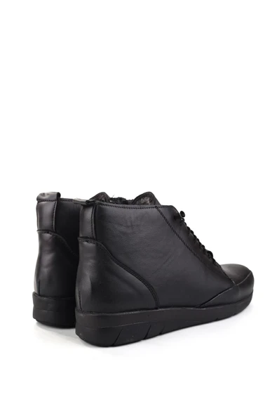 Papuç Sepeti 4290 Hakiki Deri Kürklü Ortopedik Termo Taban Anne Bot - Resim 4