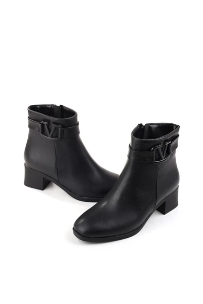 Papuç Sepeti UM848 5 Cm Topuklu Kaymaz Taban Günlük Kadın Bot - Resim 5