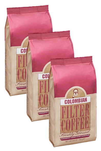 Mehmet Efendi Colombian Filtre Kahve 250gr - Folyo Ambalaj - 3 Adet