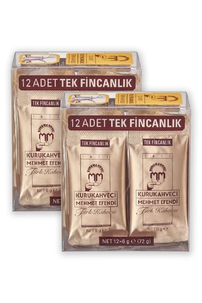 Mehmet Efendi Tek İçimlik Türk Kahvesi 12x6gr - 2 Adet