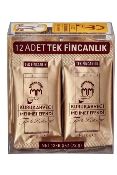 Mehmet Efendi Tek İçimlik Türk Kahvesi 12x6gr