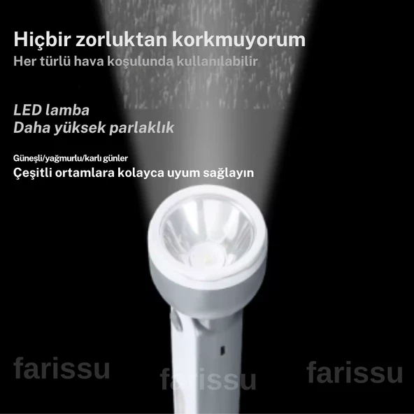 GOLD KAMA  şarjlı taşınabilir el feneri 200 metre aydınlatma - 5