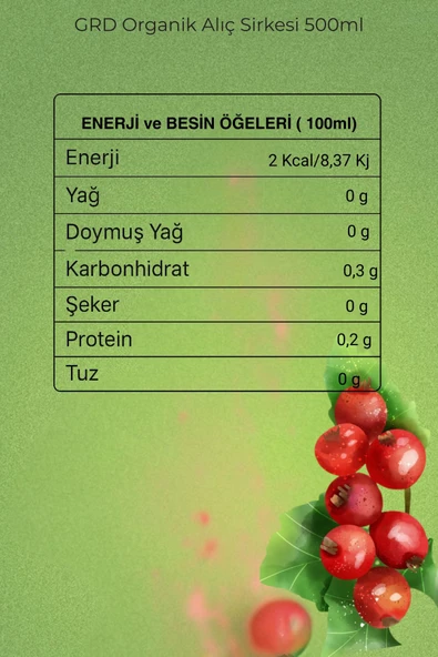 GRD ORGANİK ALIÇ SİRKESİ 500 ml - 5