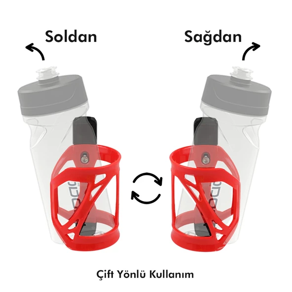 Suluk Kafesi - T-SIDE, Sağ/Sol Ayarlı, Plastik, Siyah/Beyaz - 2