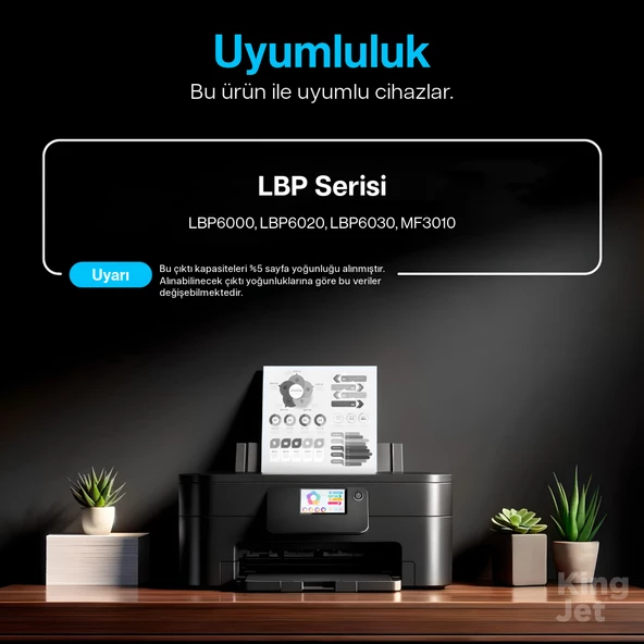 KingJET® CRG-725 20'li Paket - Canon Uyumlu Çipli Muadil Toner - 3