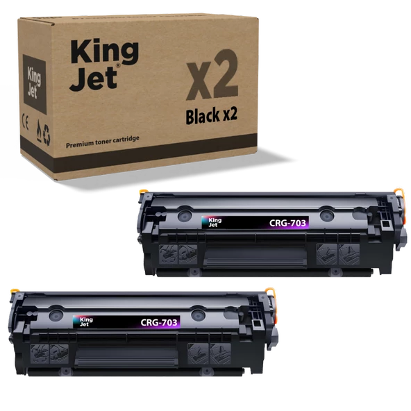KingJET® CRG-703 2'li Paket - Canon Uyumlu Çipli Muadil Toner