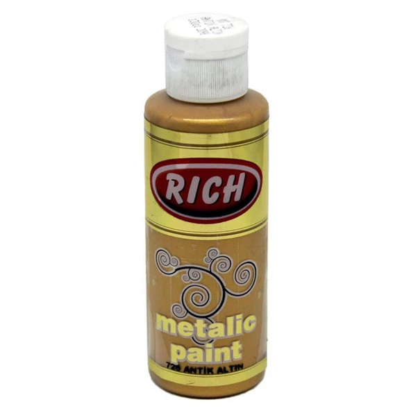 Rich Akrilik Boya Metalik 120 CC Antik Altın 0726