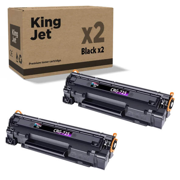 KingJET® CRG-725 2'li Paket - Canon Uyumlu Çipli Muadil Toner