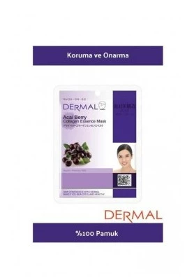 DERMAL YÜZ BAKIM MASKESİ & ACAİ BERRY COLLAGEN KAĞIT MASKE 1ADET