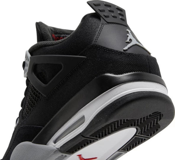Nike Air Jordan Retro 4 Black Canvas Erkek Spor Ayakkabı - Resim 10