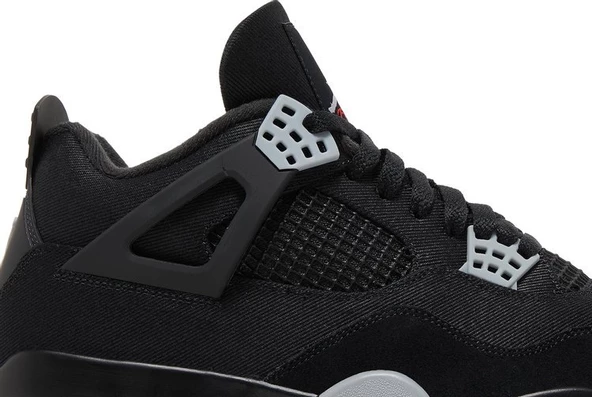 Nike Air Jordan Retro 4 Black Canvas Erkek Spor Ayakkabı - Resim 2