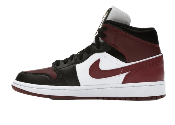 Nike Air Jordan 1 Mid SE Black Dark Beetroot (W) Spor Ayakkabı - Resim 2