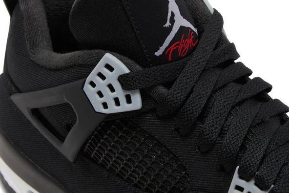 Nike Air Jordan Retro 4 Black Canvas Erkek Spor Ayakkabı - Resim 9