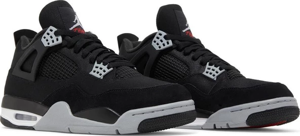 Nike Air Jordan Retro 4 Black Canvas Erkek Spor Ayakkabı - Resim 8