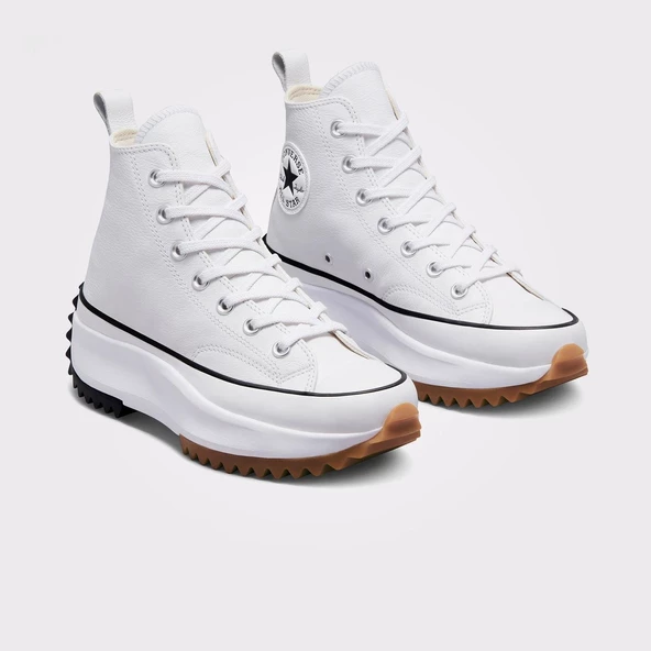 Converse Run Star Hike Canvas Platform Kadın Beyaz Sneaker Ayakkabı 166799C - Resim 3