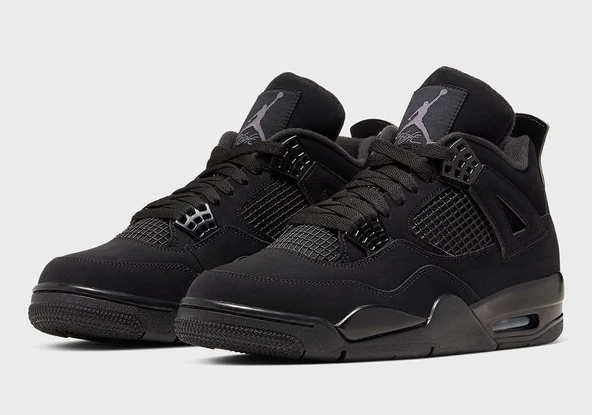 Nike Air Jordan Retro 4 Black Cat Spor Ayakkabı - Resim 3