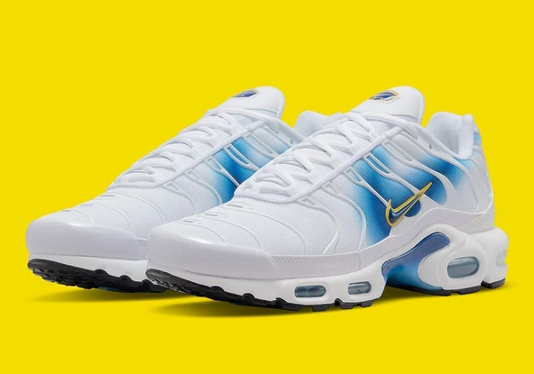 Nike Air Max Plus White Blue Yellow  Erkek Spor Ayakkabı