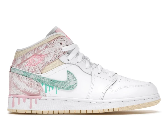 Nike Air Jordan 1 Mid SE Paint Drip Kadın Spor Ayakkabı