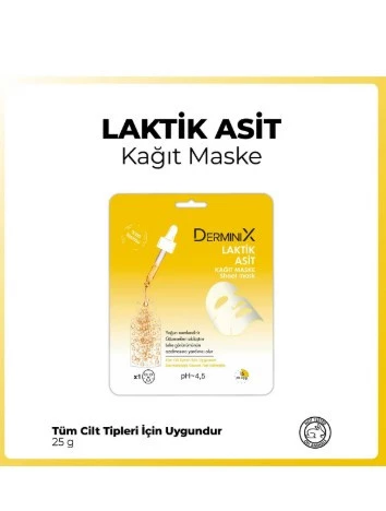 DERMINIX YÜZ BAKIM MASKESİ &LAKTİK ASİT KAĞIT MASKE 1 ADET