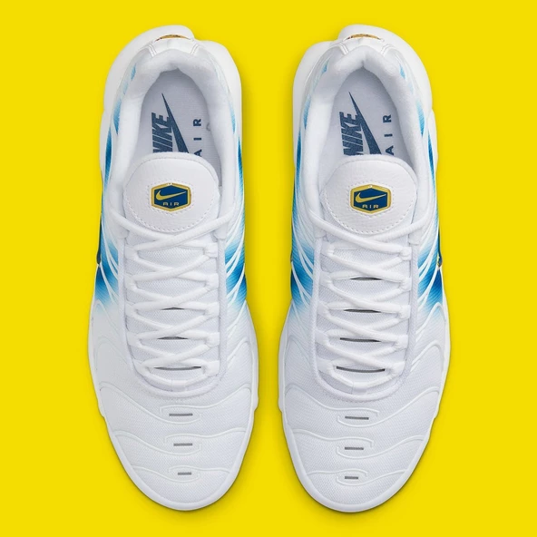 Nike Air Max Plus White Blue Yellow  Erkek Spor Ayakkabı - 4