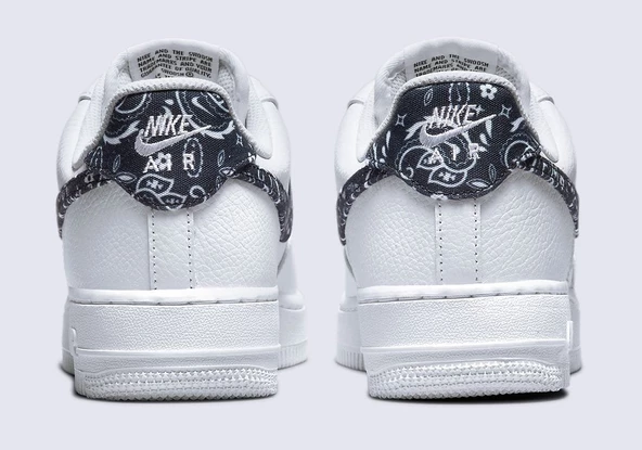 Nike Air Force 1 White Black Paisley Spor Ayakkabı - 7