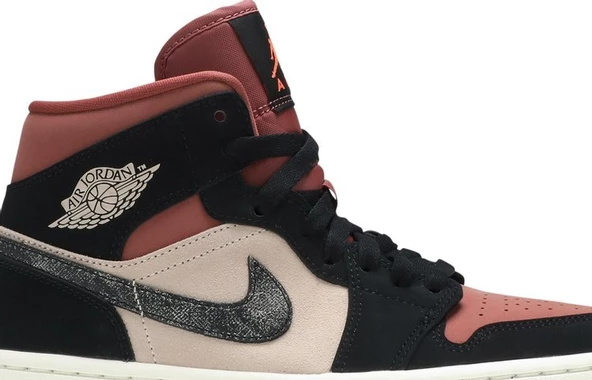 Nike Air Jordan 1 Mid Canyon Rust Kadın Spor Ayakkabı - Resim 2