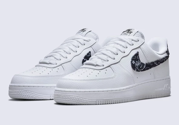 Nike Air Force 1 White Black Paisley Spor Ayakkabı - 5