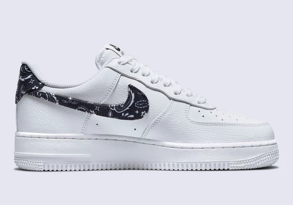 Nike Air Force 1 White Black Paisley Spor Ayakkabı - 2