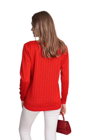 Kadın V Yaka Simli Kazak 12809 BGL-ST04106 - Resim 6