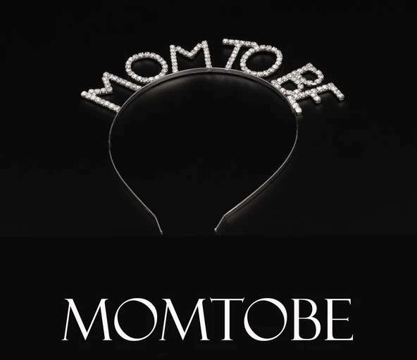 Parti Gümüş Renk Metal Taşlı Mom To Be Taç Baby Shower Anne Tacı - Resim 4