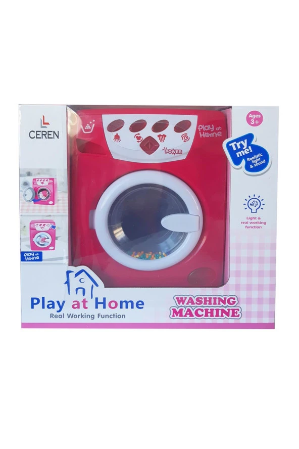 C Toys Işıklı Pilli ve Sesli Oyuncak Çamaşır Makinesi