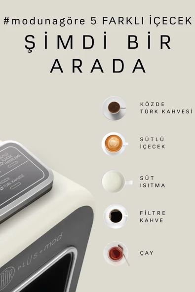 Karaca Hatır Plus Mod 5 In 1 Konuşan Kahve Ve Çay Makinesi Krem - 3