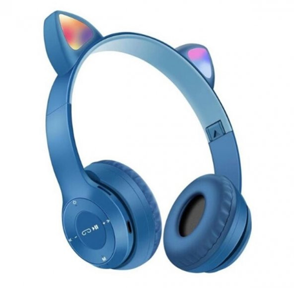 P47M Yeni Nesil Led Işıklı Kablosuz Bluetooth Kedi Kulaklık 5.0V - 4