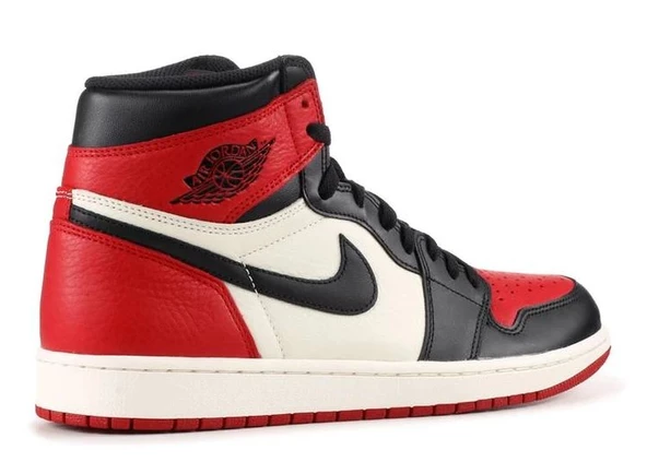 Air Jordan 1 Retro High OG Bred Toe Spor Ayakkabı - Resim 3