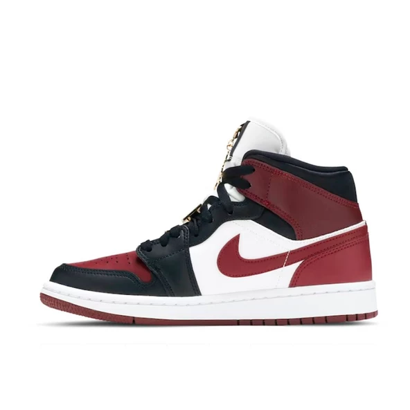Nike Air Jordan 1 Mid SE Black Dark Beetroot Spor Ayakkabı - Resim 2