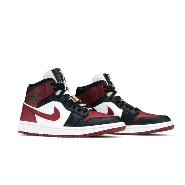 Nike Air Jordan 1 Mid SE Black Dark Beetroot Spor Ayakkabı - Resim 3