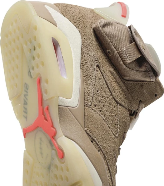Nike Air Jordan 6 British Khaki x Travis Scott Erkek Spor Ayakkabı - Resim 9