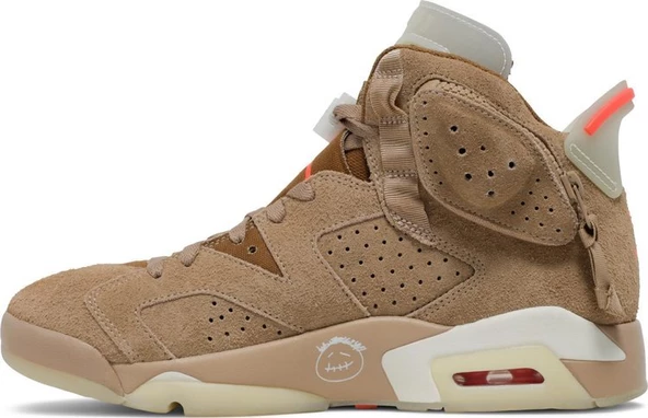 Nike Air Jordan 6 British Khaki x Travis Scott Erkek Spor Ayakkabı - Resim 8
