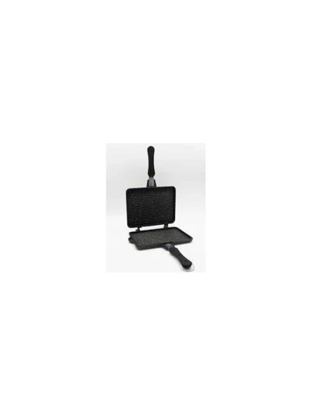 FMS Granit Döküm Ocak Üstü El Tost ve Çok Amaçlı Grill Tava 26 cm - Siyah - D3001SYH - 2