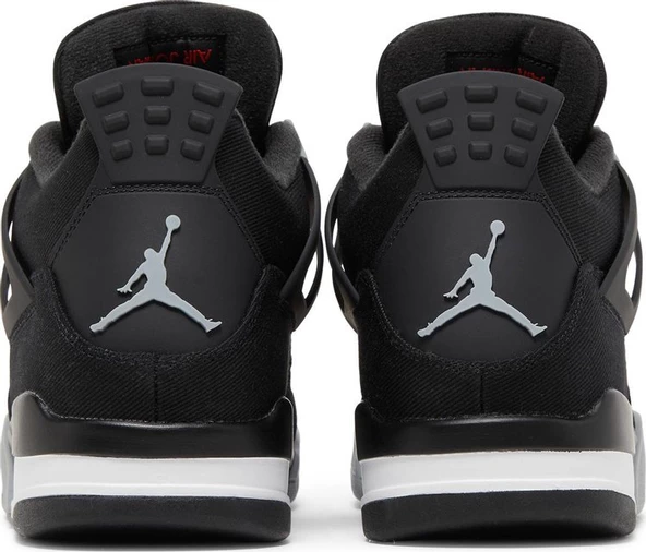 Nike Air Jordan Retro 4 Black Canvas Erkek Spor Ayakkabı - 6