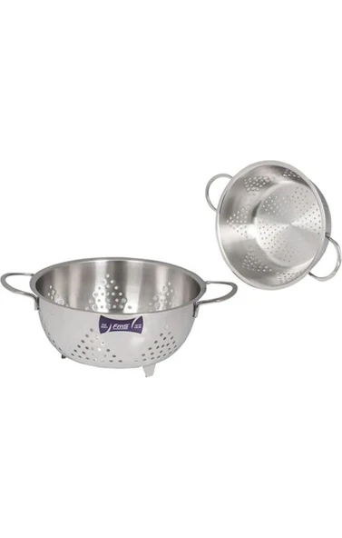 FMS Paslanmaz 18/10 Çelik 24 cm Ayaklı Süzgeç - 7024