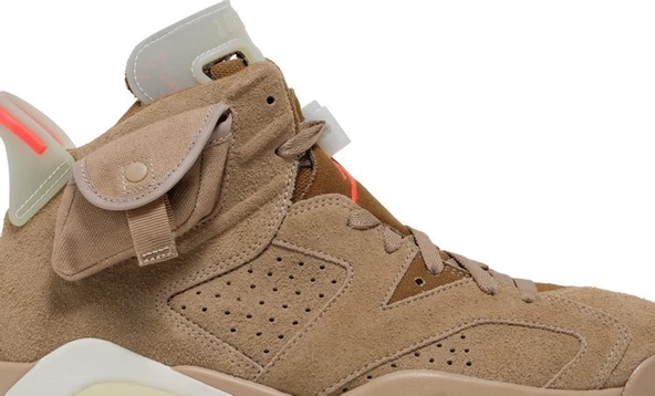 Nike Air Jordan 6 British Khaki x Travis Scott Erkek Spor Ayakkabı - Resim 7